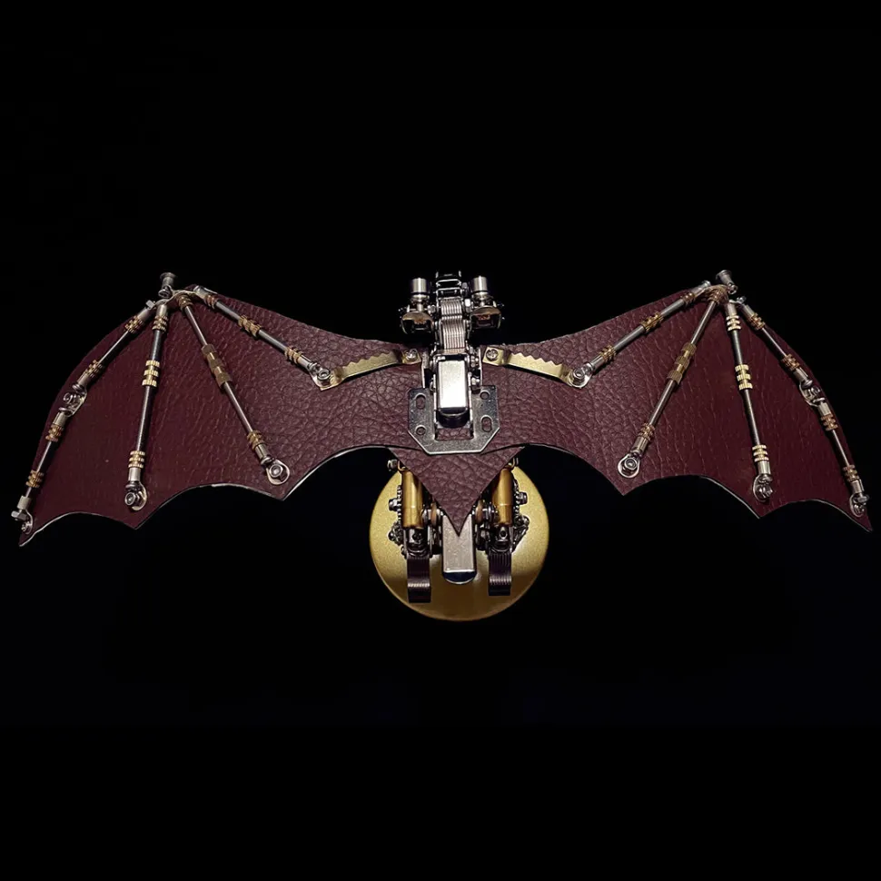 3D Bat Mechanical Steampunk Metal Assembly Animal Model Creepy Halloween Decor