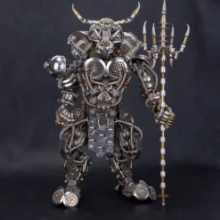3D Bull-Headed Man DIY Mechanical Punk Demon Surrealistic Creature Metal Assembly Model Creative Ornament