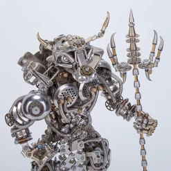 3D Bull-Headed Man DIY Mechanical Punk Demon Surrealistic Creature Metal Assembly Model Creative Ornament