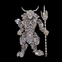 3D Bull-Headed Man DIY Mechanical Punk Demon Surrealistic Creature Metal Assembly Model Creative Ornament
