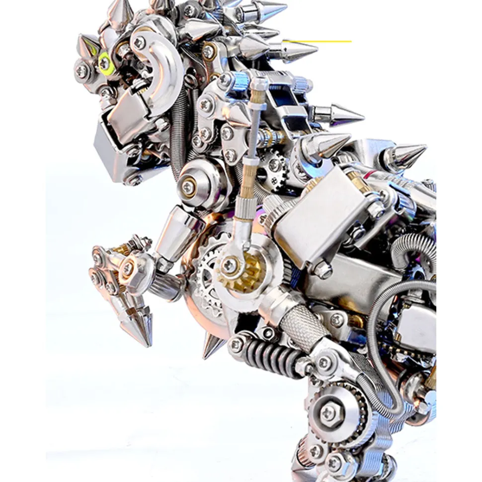 3D DIY Mechanical Dinosaur with Wings Punk Metal Assembly Dinosaur Model Creative Trendy Desk Ornament