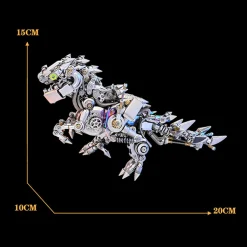 3D DIY Mechanical Dinosaur with Wings Punk Metal Assembly Dinosaur Model Creative Trendy Desk Ornament