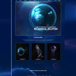 3D DIY Mechanical Jellyfish Steampunk Bionic Model with LED Lights Creative Desk Ornament