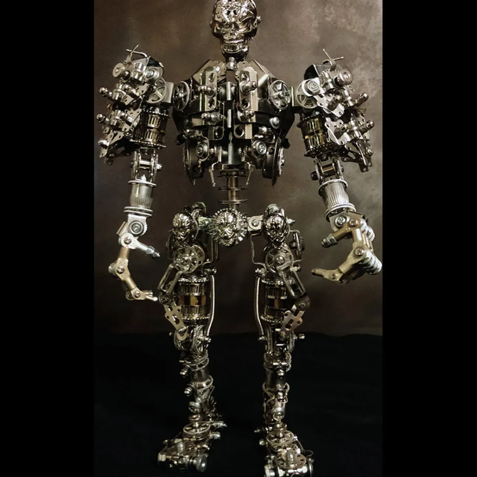 3D DIY Metal Futuristic Mech Skeleton Model Kit, Creative Trendy Display-1250PCS