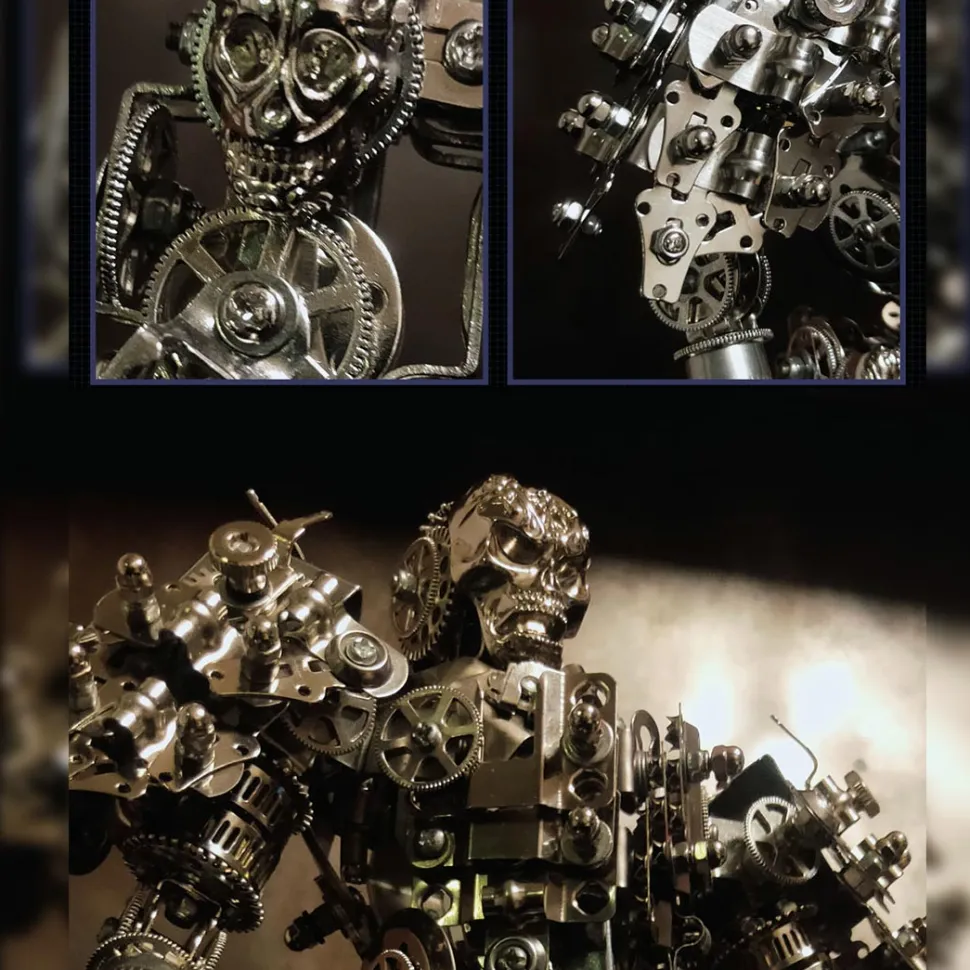 3D DIY Metal Futuristic Mech Skeleton Model Kit, Creative Trendy Display-1250PCS