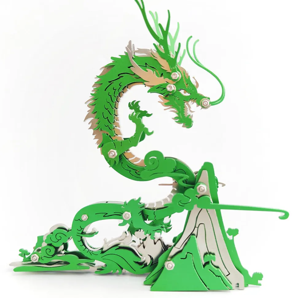 DIY Mechanical Chinese Dragon Metal Assembly Toy Creative Ornament to Build-92 Pieces