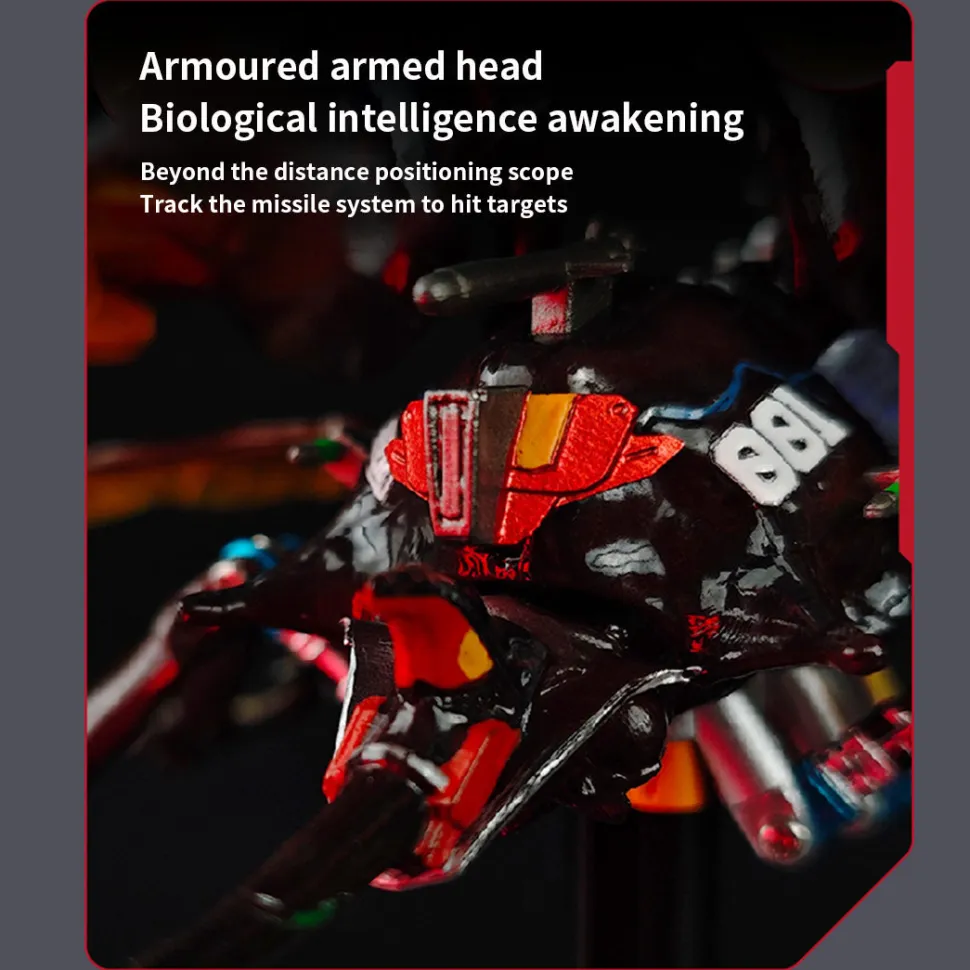 3D Mechanical Bionic Beetle Assembly Model Kit with LED Lighting Eight-Cylinder Engine