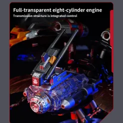 3D Mechanical Bionic Beetle Assembly Model Kit with LED Lighting Eight-Cylinder Engine