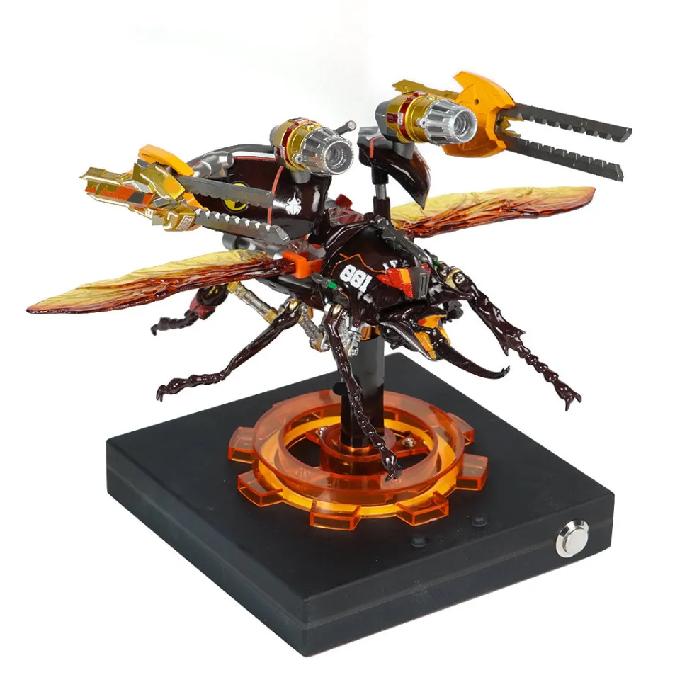 3D Mechanical Bionic Beetle Assembly Model Kit with LED Lighting Eight-Cylinder Engine