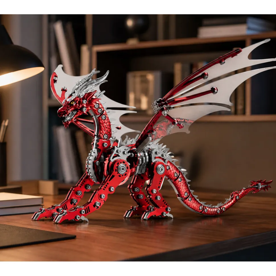 3D Mechanical Pterosaur Metal DIY Model Kit, Stainless Steel Assembly Sculpture for Display and Collection (313+PCS)