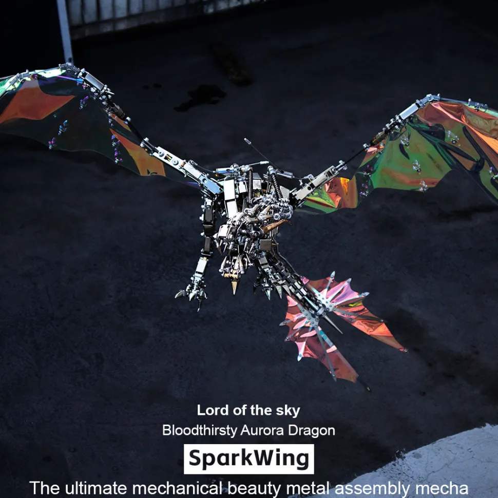 3D Metal Bloodthirsty Aurora Dragon Assembly Model Kit