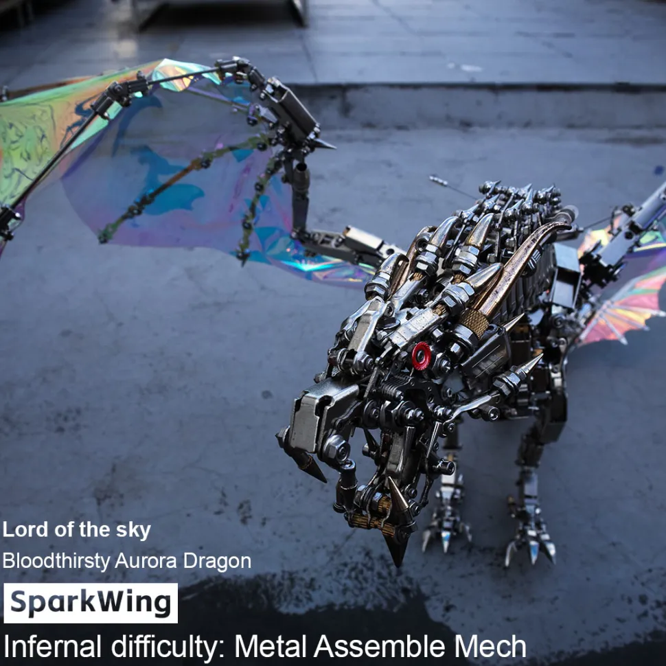 3D Metal Bloodthirsty Aurora Dragon Assembly Model Kit
