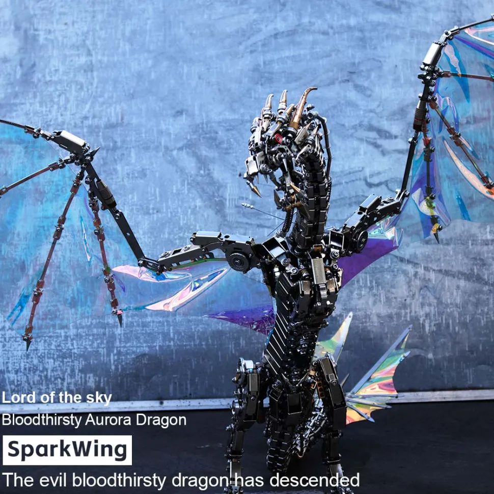 3D Metal Bloodthirsty Aurora Dragon Assembly Model Kit