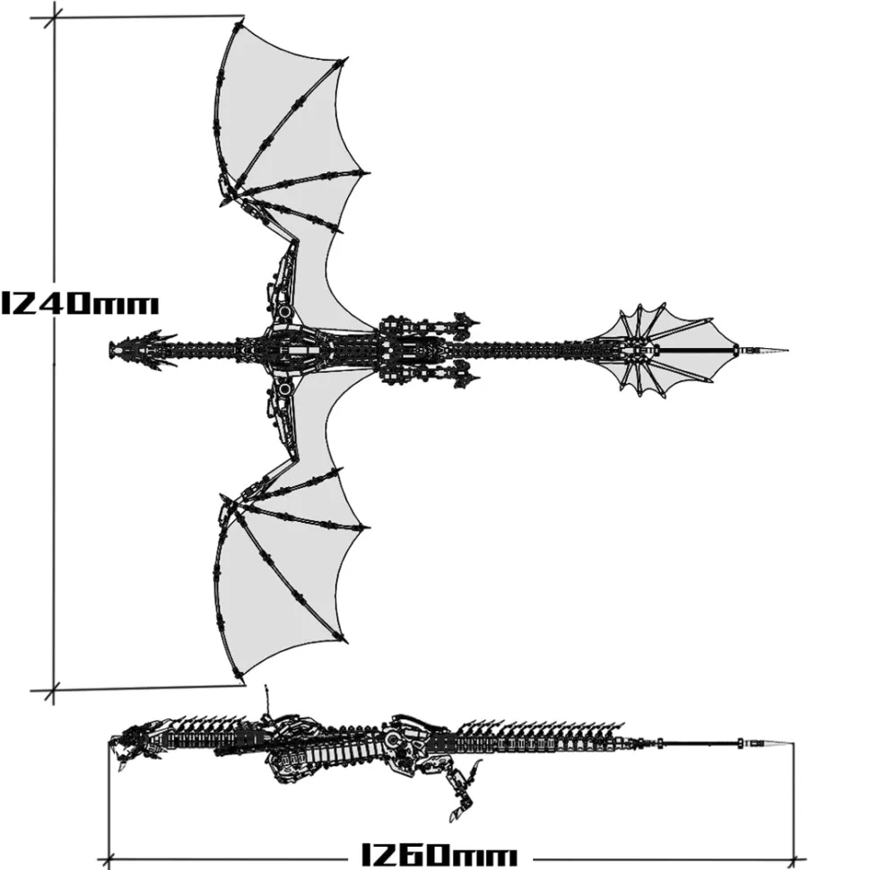 3D Metal Bloodthirsty Aurora Dragon Assembly Model Kit