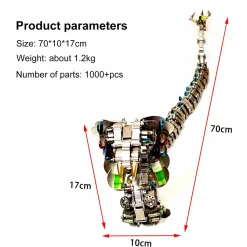 3D Metal DIY Mechanical Cobra Snake Model Realistic Mechanical Kit Creative Gift 1000PCS+