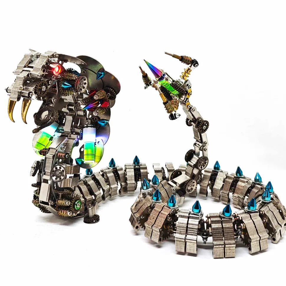 3D Metal DIY Mechanical Cobra Snake Model Realistic Mechanical Kit Creative Gift 1000PCS+