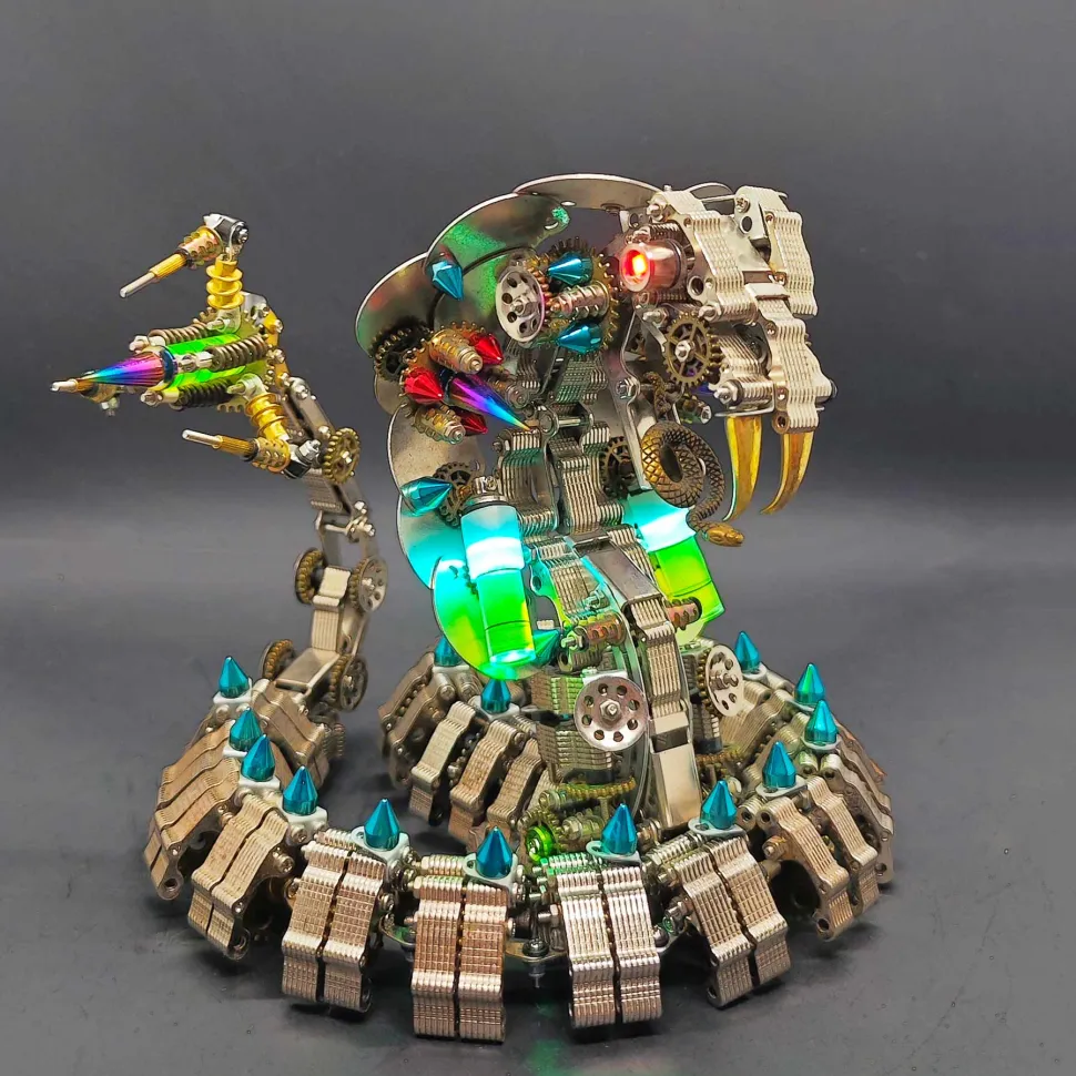 3D Metal DIY Mechanical Cobra Snake Model Realistic Mechanical Kit Creative Gift 1000PCS+