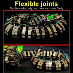 3D Metal DIY Mechanical Cobra Snake Model Realistic Mechanical Kit Creative Gift 1000PCS+