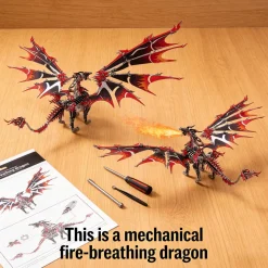 3D Metal DIY Mechanical Fire-Breathing Dragon Model Kit, Creative Trendy Display-200+PCS
