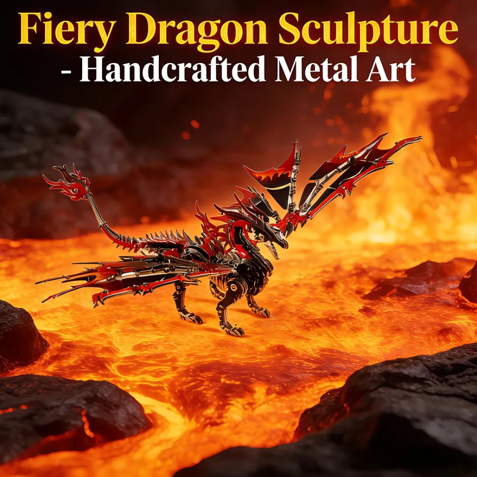 3D Metal DIY Mechanical Fire-Breathing Dragon Model Kit, Creative Trendy Display-200+PCS