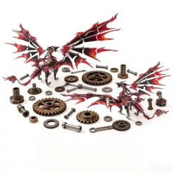 3D Metal DIY Mechanical Fire-Breathing Dragon Model Kit, Creative Trendy Display-200+PCS