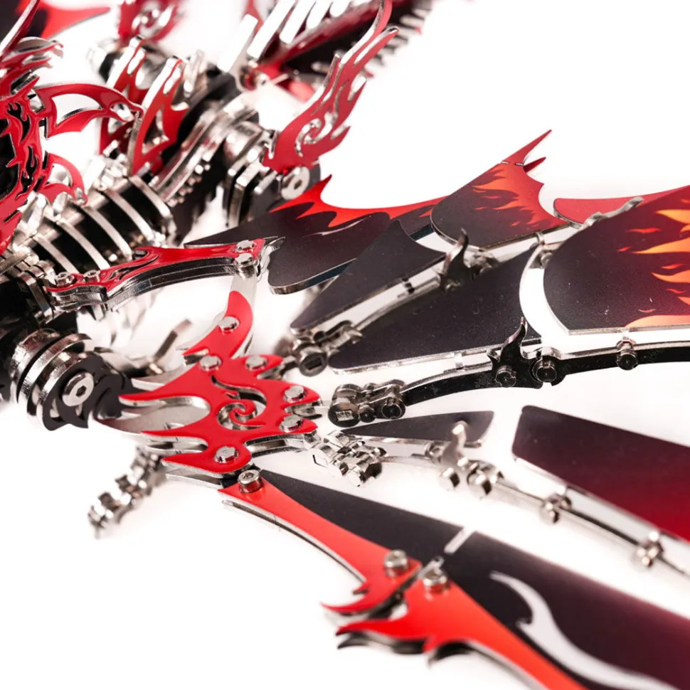 3D Metal DIY Mechanical Fire-Breathing Dragon Model Kit, Creative Trendy Display-200+PCS