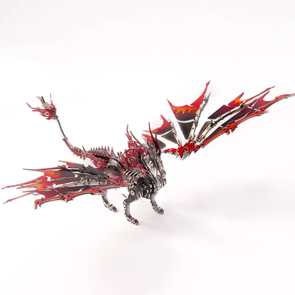 3D Metal DIY Mechanical Fire-Breathing Dragon Model Kit, Creative Trendy Display-200+PCS