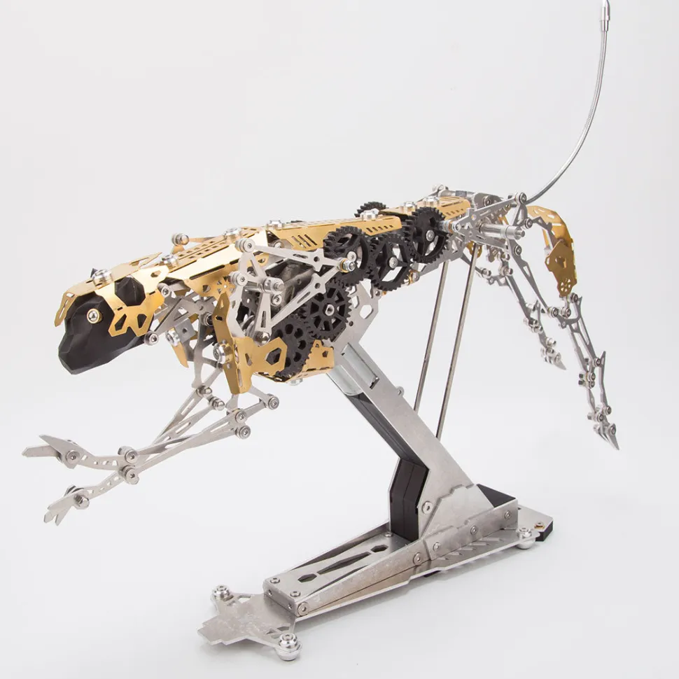 3D Metal Mechanical Burning Leopard Assembly Model Kit
