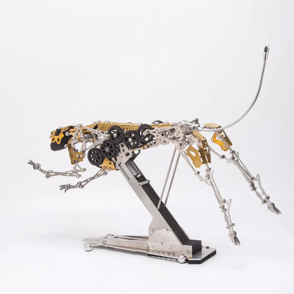 3D Metal Mechanical Burning Leopard Assembly Model Kit