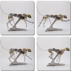 3D Metal Mechanical Burning Leopard Assembly Model Kit