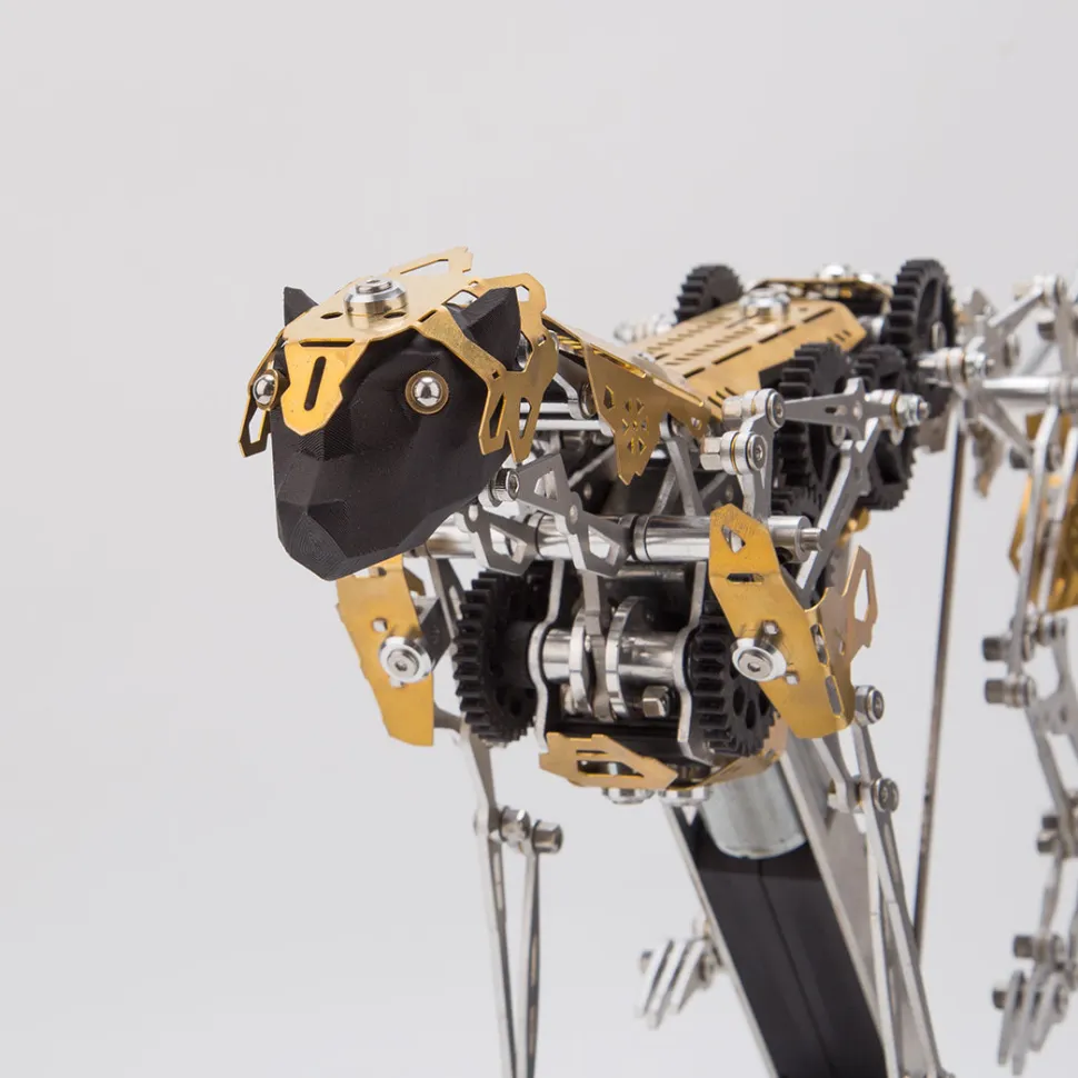 3D Metal Mechanical Burning Leopard Assembly Model Kit