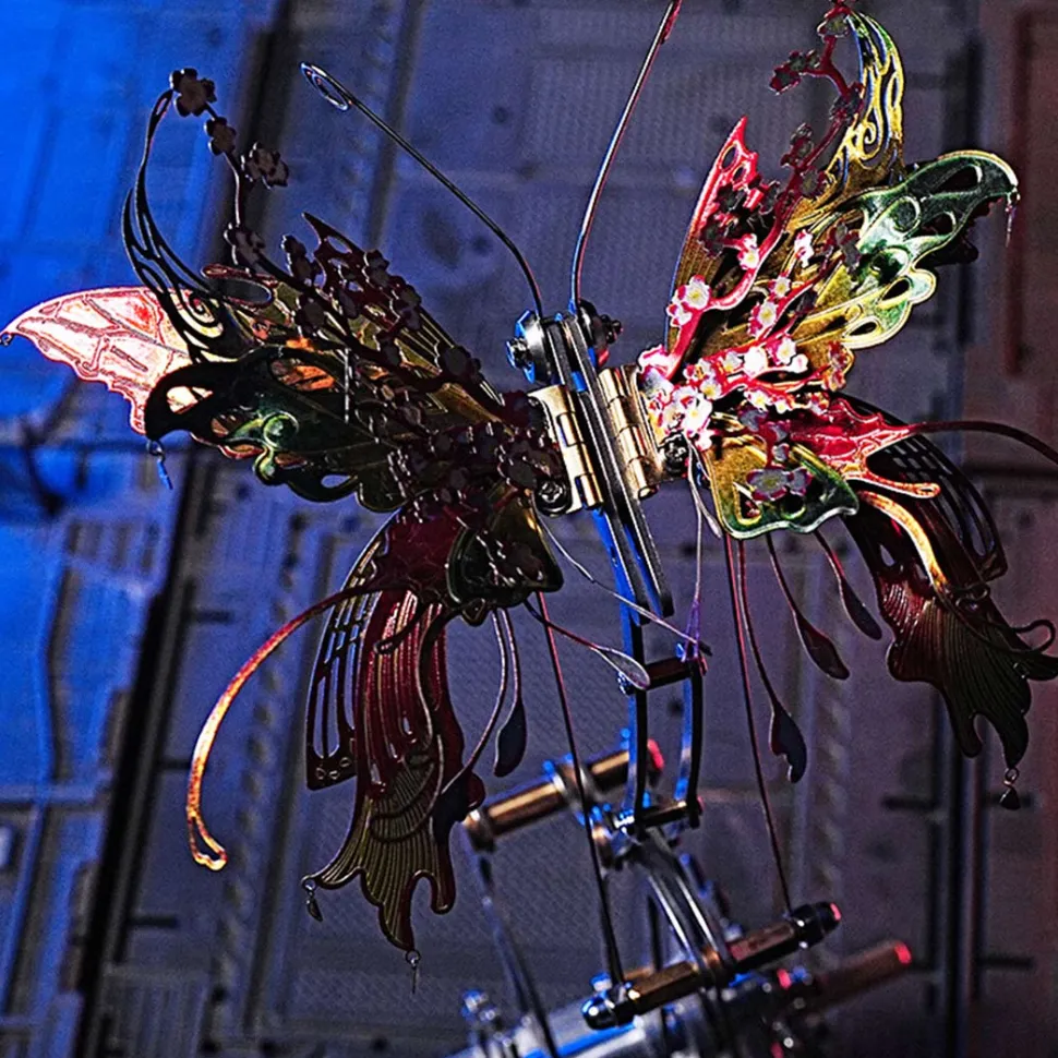 3D Metal Mechanical Butterfly Assembly Model Kit with Mechanical Transmission