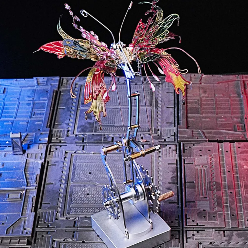 3D Metal Mechanical Butterfly Assembly Model Kit with Mechanical Transmission