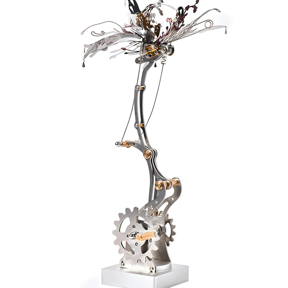 3D Metal Mechanical Butterfly Assembly Model Kit with Mechanical Transmission