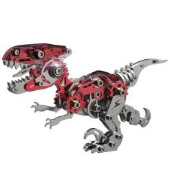 3D Metal Mechanical Dinosaur Model Kit DIY Velociraptor Assembly Model - 160PCS