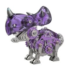 3D Metal Mechanical Dinosaur Model Kit DIY Triceratops Assembly Model - 160PCS
