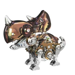 3D Metal Mechanical Dinosaur Model Kit DIY Triceratops Assembly Model - 160PCS