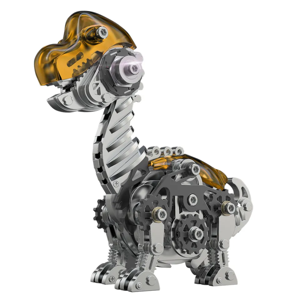 3D Metal Mechanical Dinosaur Model Kit DIY Brachiosaurus Assembly Model - 160PCS