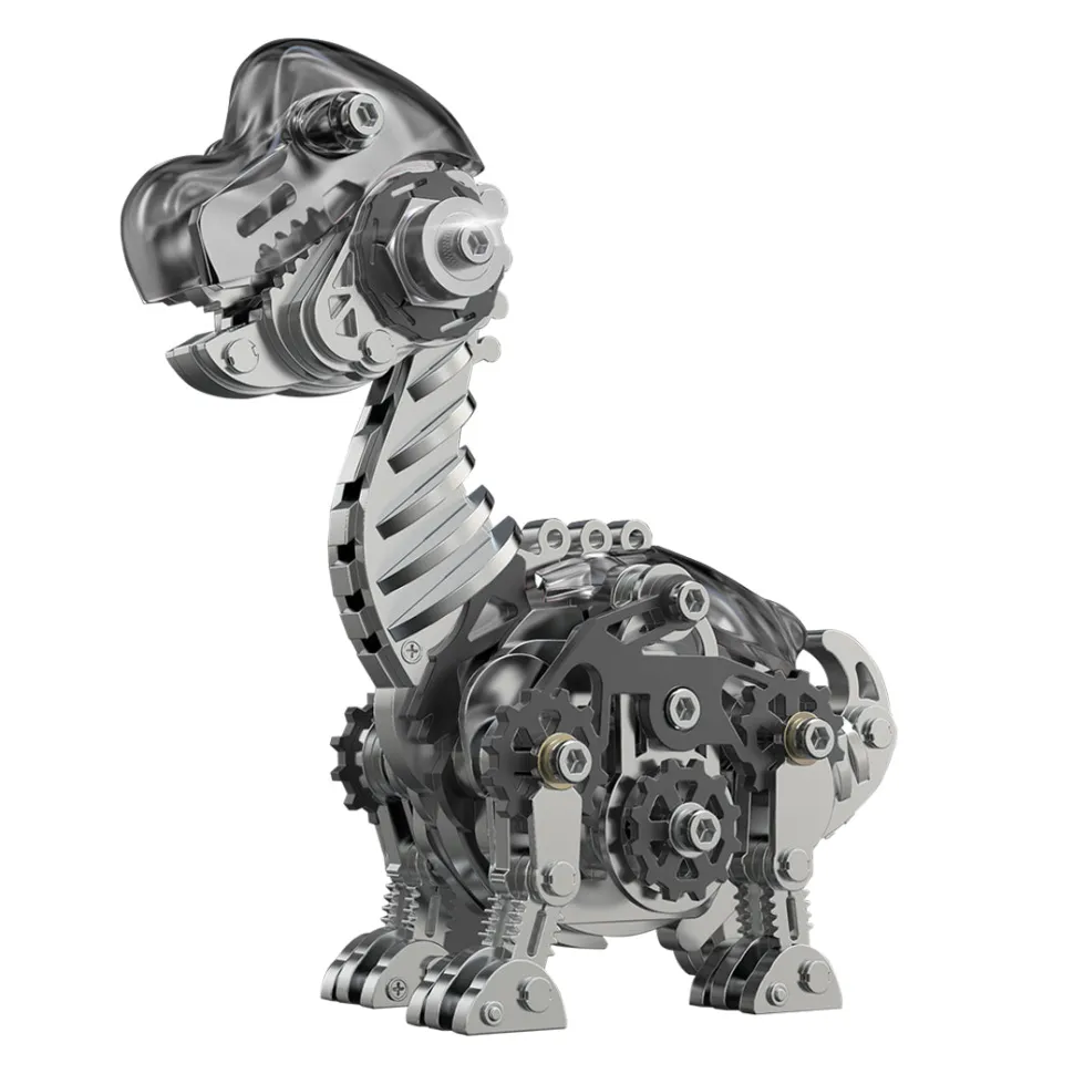 3D Metal Mechanical Dinosaur Model Kit DIY Brachiosaurus Assembly Model - 160PCS