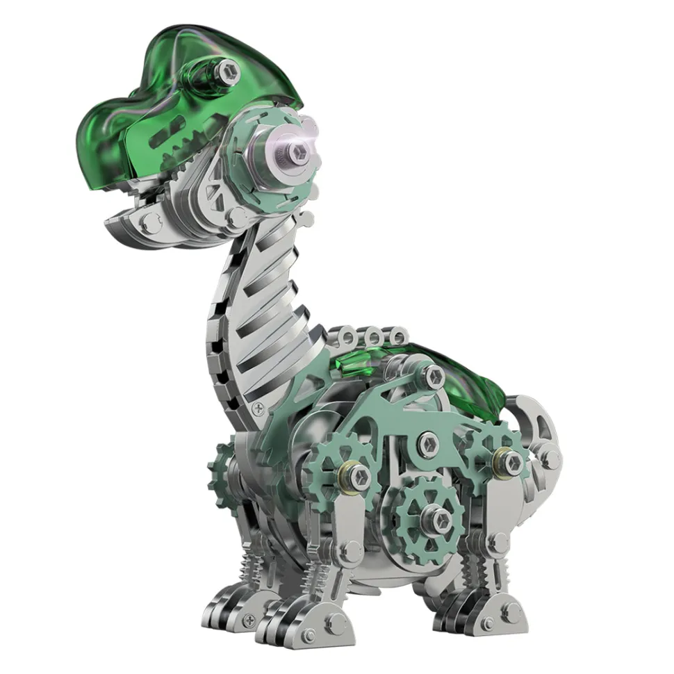 3D Metal Mechanical Dinosaur Model Kit DIY Brachiosaurus Assembly Model - 160PCS