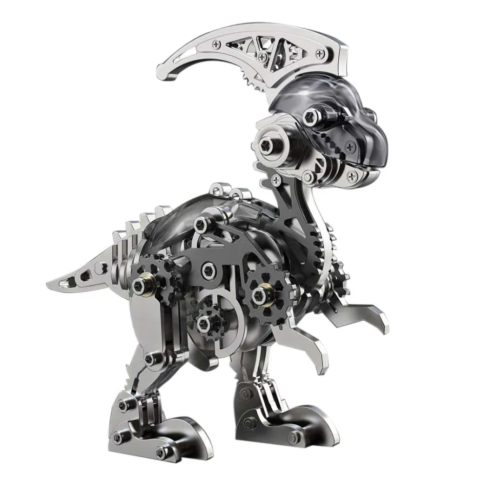 3D Metal Mechanical Dinosaur Model Kit DIY Parasaurolophus Assembly Model - 160PCS