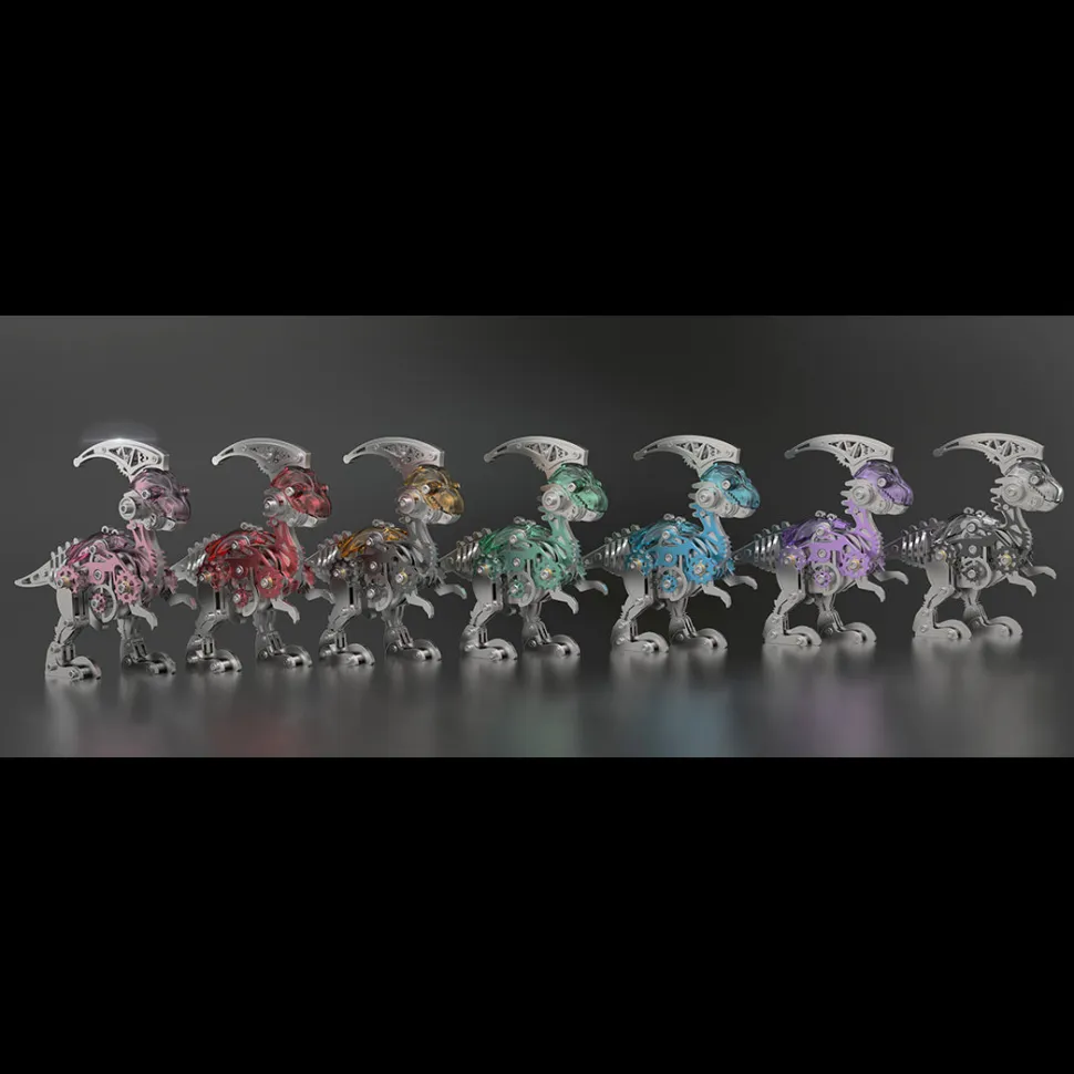 3D Metal Mechanical Dinosaur Model Kit DIY Parasaurolophus Assembly Model - 160PCS