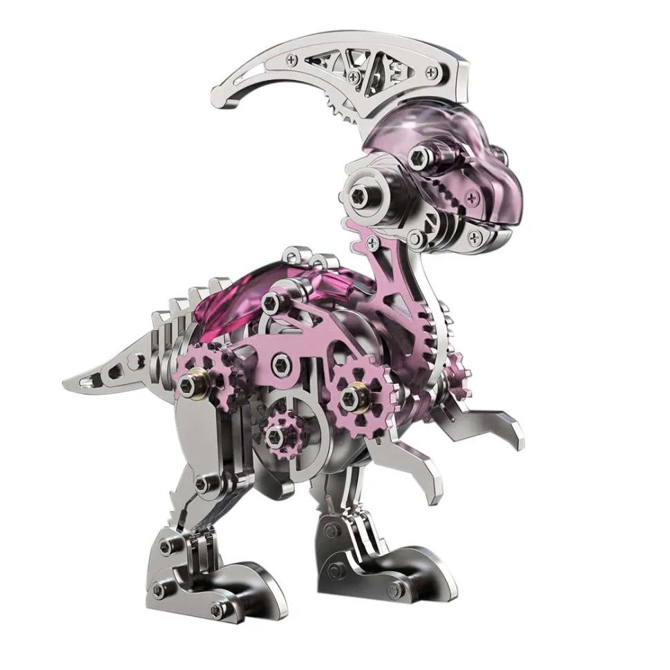 3D Metal Mechanical Dinosaur Model Kit DIY Parasaurolophus Assembly Model - 160PCS
