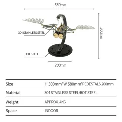 3D Metal Mechanical Flying Bird Model for Kids, Teens, and Adults