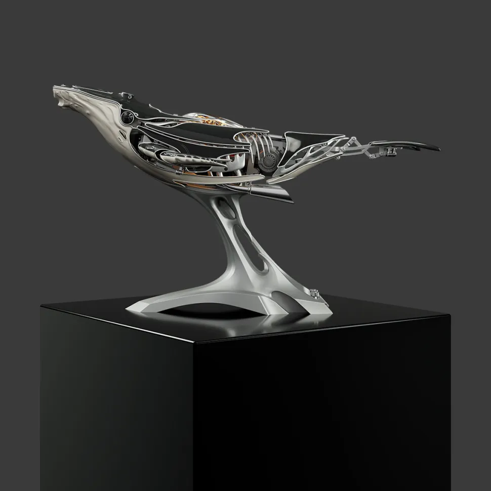 3D Metal Mechanical Humpback Whale Model Kit– DIY Marine Creature Assembly Puzzle Toy