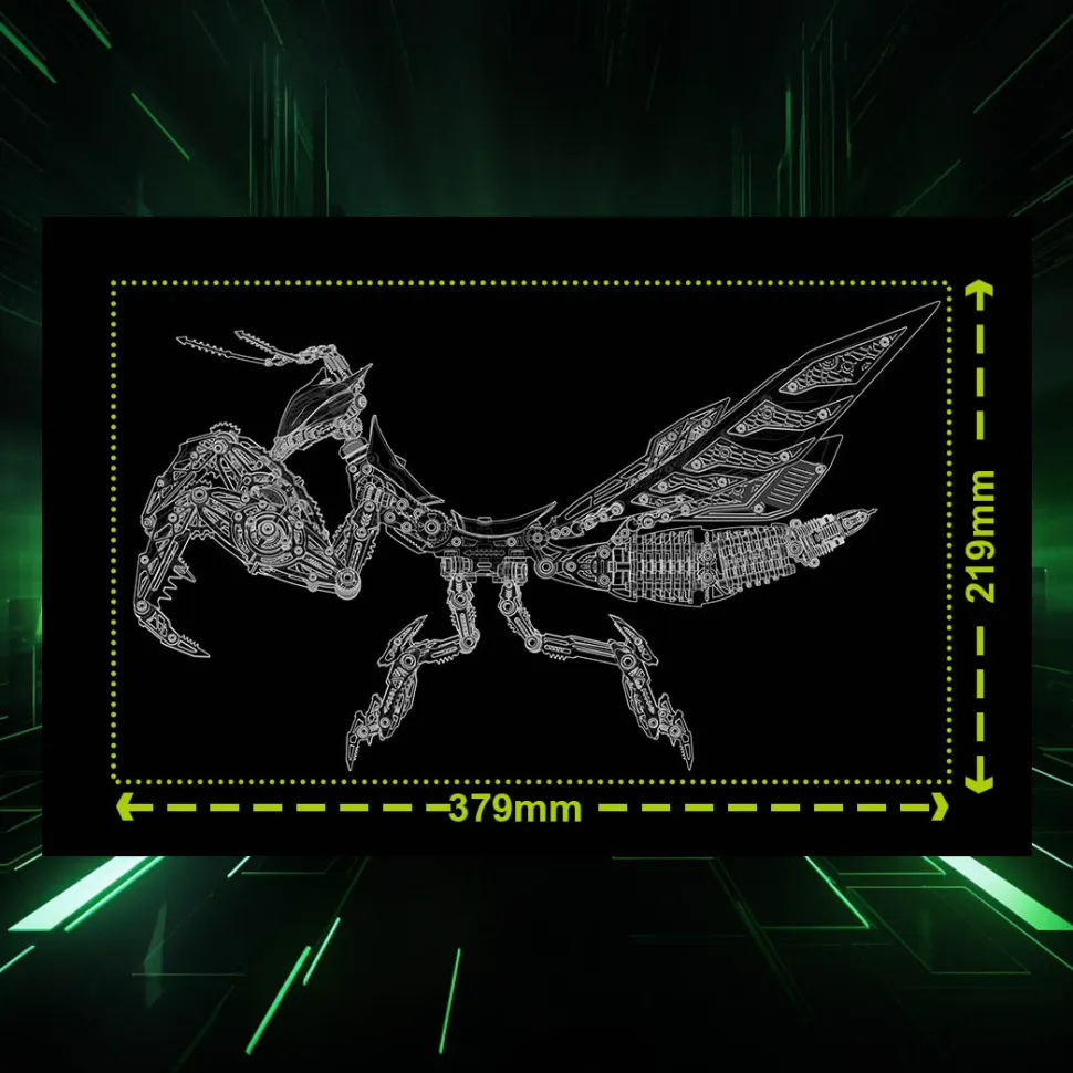 3D Metal Mechanical Mantis DIY Assembly Insect Model Kits Creative Ornaments-1000+PCS