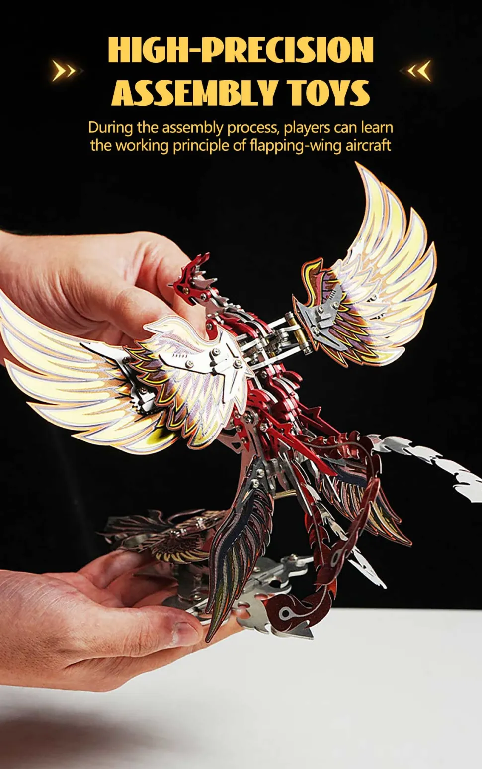 3D Metal Mechanical Phoenix Assembly Model Kit with Mechanical Transmission