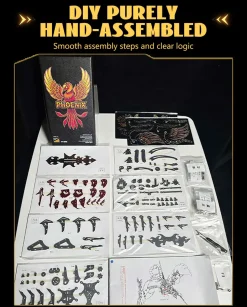 3D Metal Mechanical Phoenix Assembly Model Kit with Mechanical Transmission