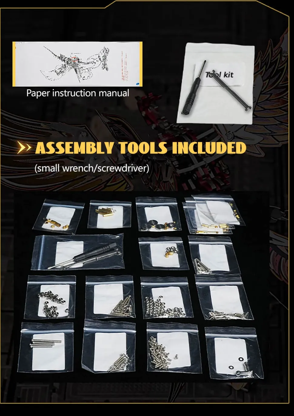 3D Metal Mechanical Phoenix Assembly Model Kit with Mechanical Transmission