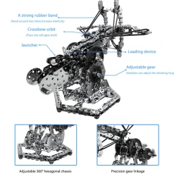 3D Metal Mechanical Puzzle Dragon Crossbow Model Assembly Kit for Kids, Teens, and Adults-812PCS